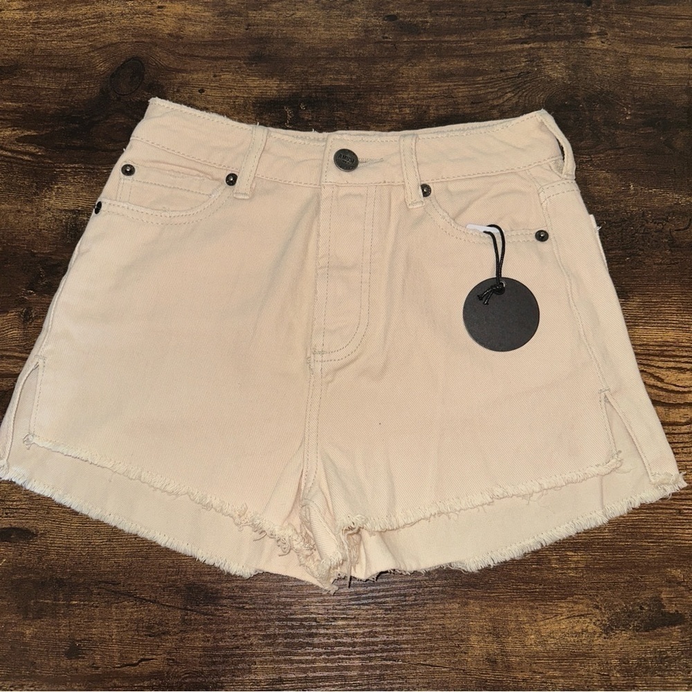 Amuse Society  Womens Shoreline Denim Woven Short‎ Size 24 Y2K Beach Frayed Hem